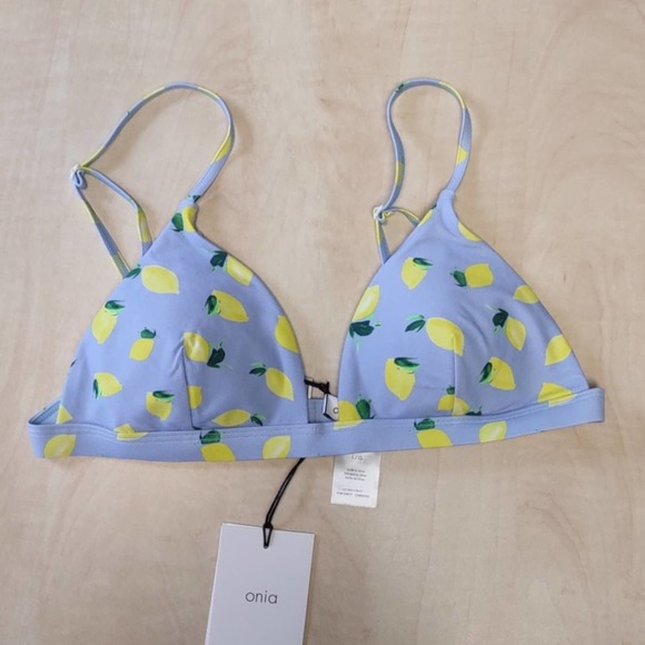 Onia Danni Lemon Toss Triangle Bikini Top L - Picture 5 of 10